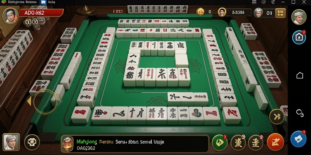 Gameplay ADG62 dengan desain ubin Mahjong yang menarik.