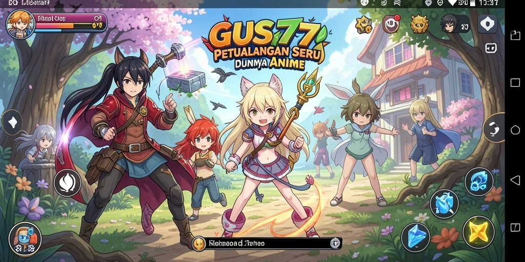 Tampilan gameplay seru dalam dunia Anime di GUS77.