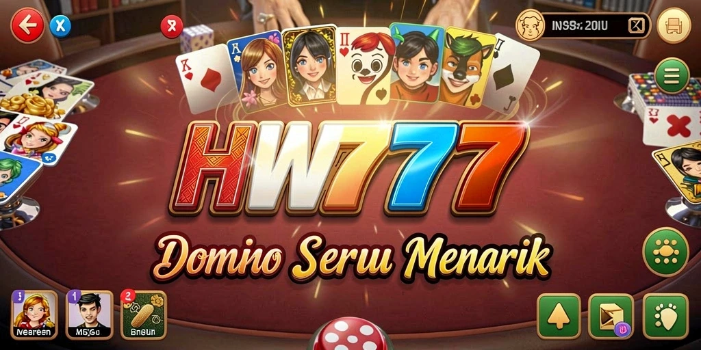 Screenshot gameplay HW777 menampilkan suasana seru permainan Domino.