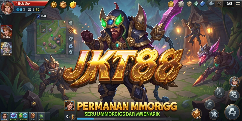 Tampilan gameplay menarik dari JKT88 yang menunjukkan pertarungan epik MMORPG.