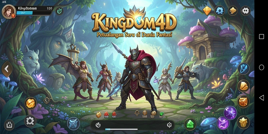 Screenshot menunjukkan aksi seru dalam gameplay petualangan KINGDOM4D.