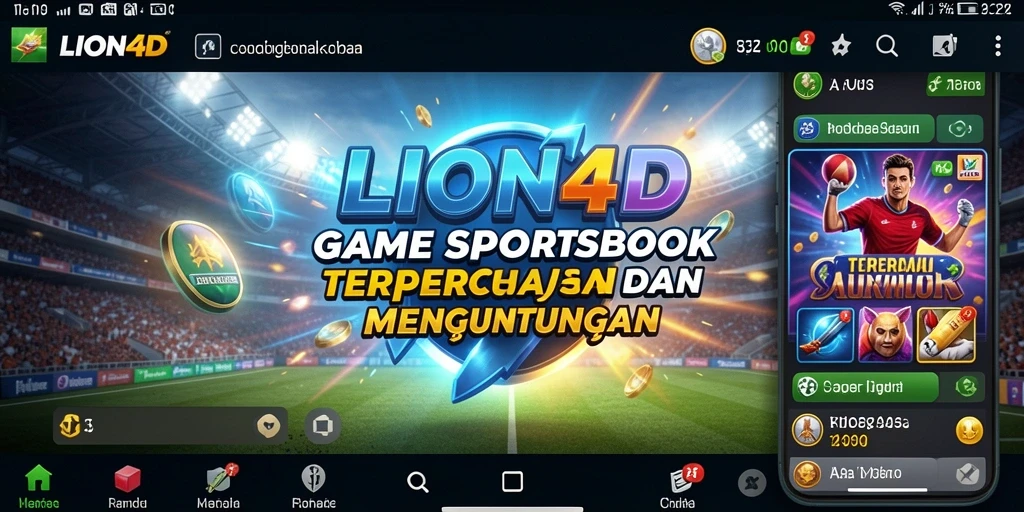 Screenshot gameplay LION4D menampilkan antarmuka sportsbook yang menarik.
