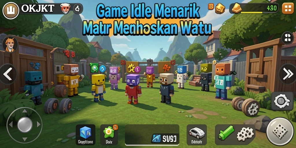 Tangkapan layar dari gameplay OKJKT yang menampilkan manajemen sumber daya yang menyenangkan.