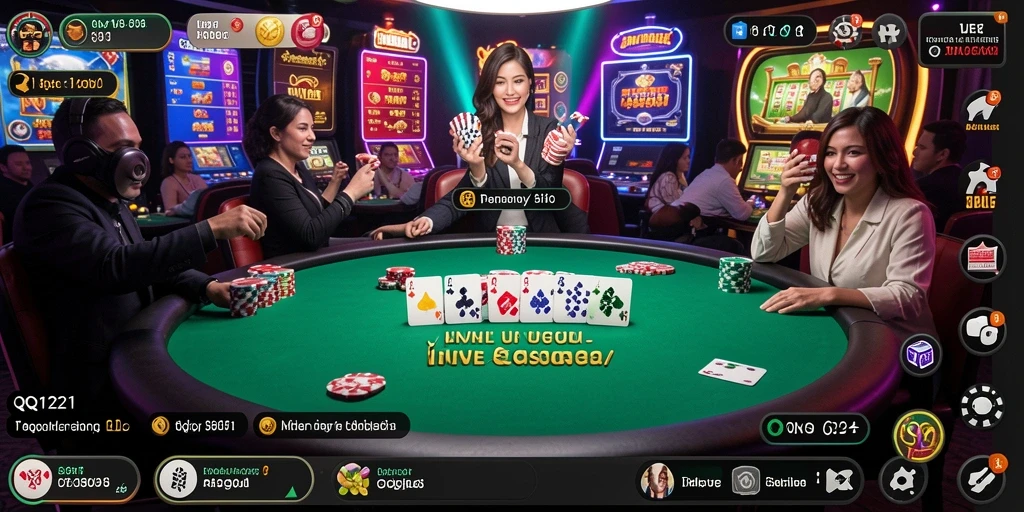 Tampilan gameplay langsung di aplikasi Live Casino QQ1221.