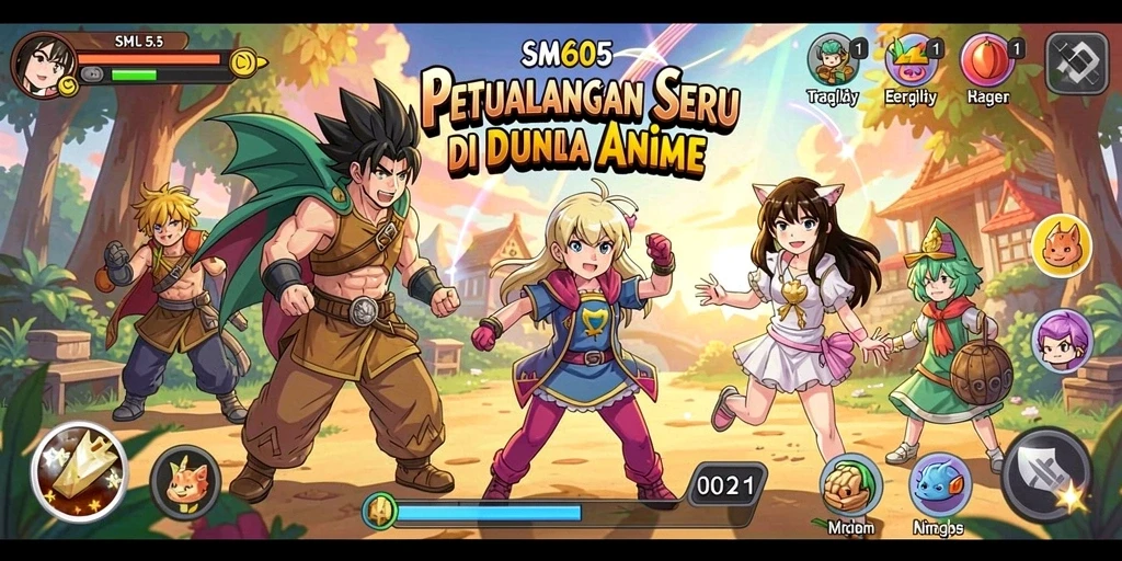 Gameplay menakjubkan SM605 dengan karakter anime yang menarik.