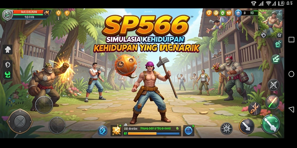 Tampilan gameplay menarik dari SP666 yang menggambarkan simulasi kehidupan.